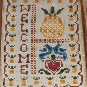 Vintage Nicole Creations Cross Stitch Kit Welcome Pineapple 1909